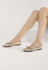 Arissa Gold Leather Ballet Flat