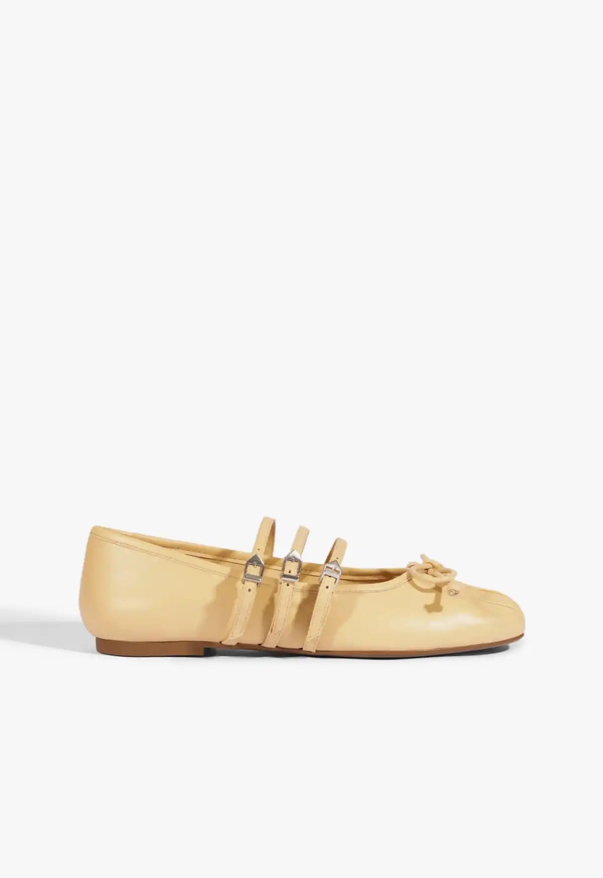 Arissa Beige Leather Ballet Flat