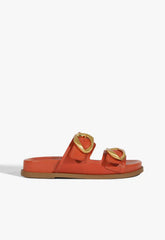 Olga Orange Leather Sporty Sandal