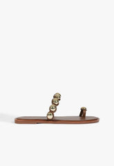 Romy Brown Leather Flat Sandal
