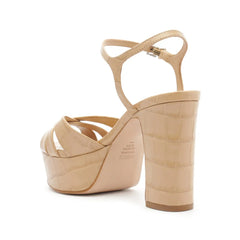Keefa Crocodile-Embossed Leather Sandal
