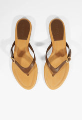 Sonia Brown Leather Flat Sandal