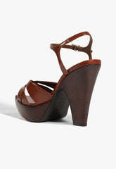 Keefa Wood Leather Platform Sandal