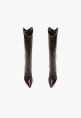 Maryana Lo Crocodile-Embossed Leather Boot