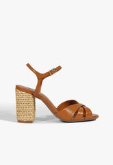 Keefa Raffia High Block Sandal