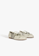 Arissa Gray Leather Ballet Flat