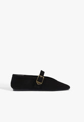 Vick Buckle Suede Ballet Flat