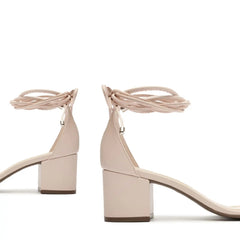 Jessie Mid Block Nappa Leather & Vinyl Sandal