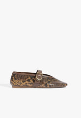 Vick Buckle Leather Ballet Flat