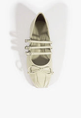 Arissa Gray Leather Ballet Flat