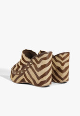 Dalle Studs Animal Print Leather Sandal