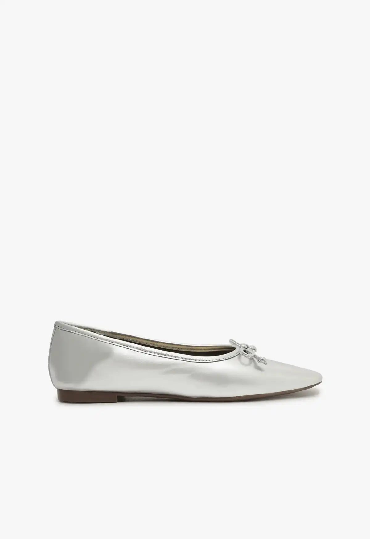 Arissa Silver Leather Ballet Flat