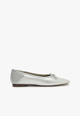 Arissa Silver Leather Ballet Flat