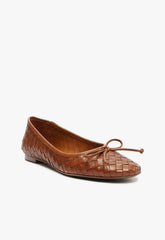 Arissa Honey Peach Leather Ballet Flat