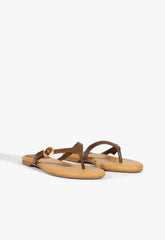 Sonia Brown Leather Flat Sandal