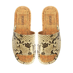 Yara Snake-Embossed Leather Sandal