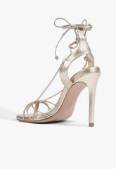 Demetria Metallic Leather Sandal