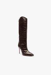 Maryana Lo Crocodile-Embossed Leather Boot
