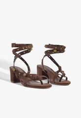 Cleo Beaded Leather Suede Sandal