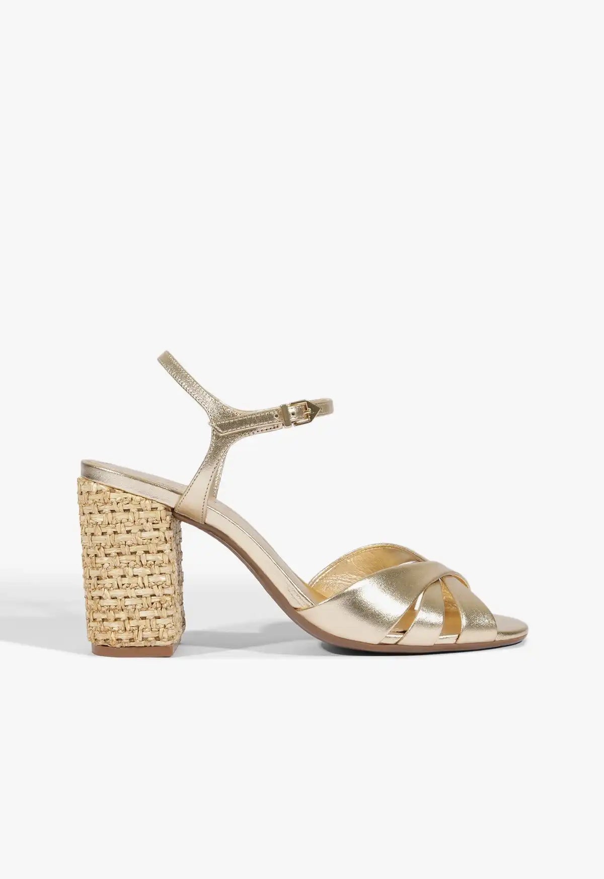 Keefa Raffia High Block Sandal