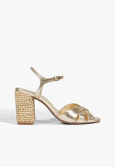 Keefa Raffia High Block Sandal