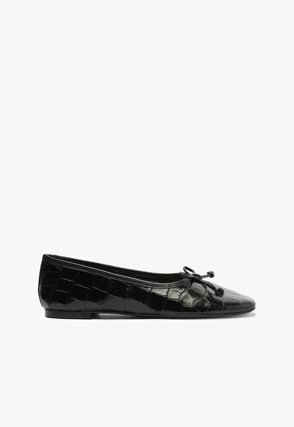 Arissa Black Leather Ballet Flat
