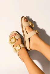 Olga Orange Leather Sporty Sandal