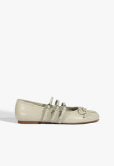 Arissa Gray Leather Ballet Flat