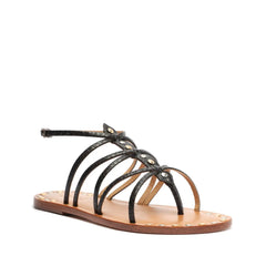 Malaya Casual Snake-Embossed Leather Sandal