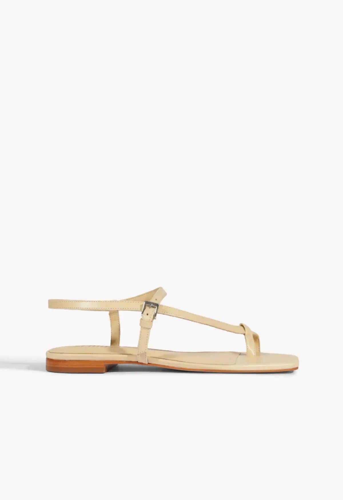 Lisa Beige Suede Flat Sandal