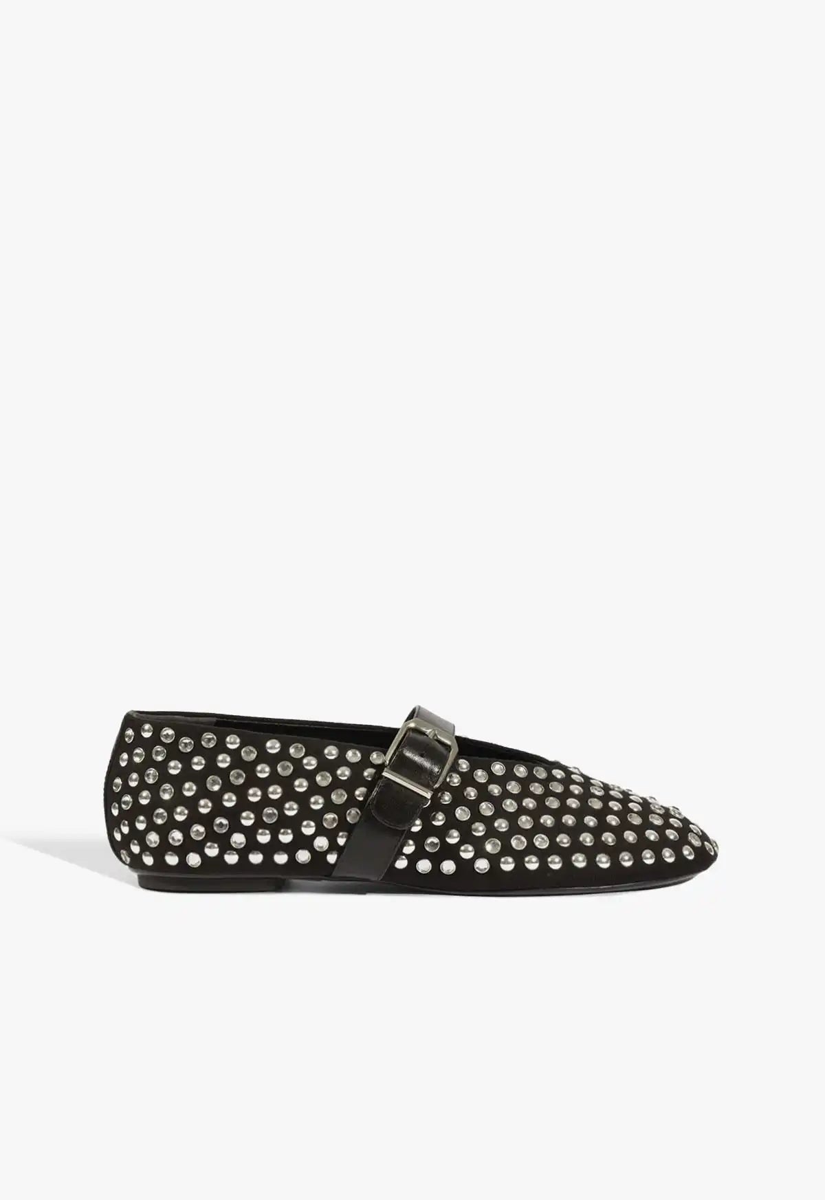 Vickie Studs Nubuck Flat
