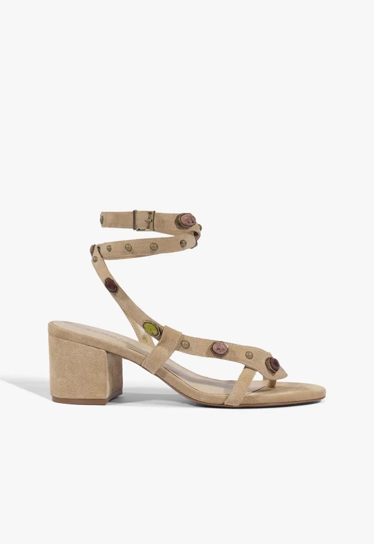 Cleo Beaded Leather Suede Sandal