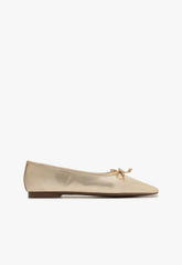 Arissa Gold Leather Ballet Flat