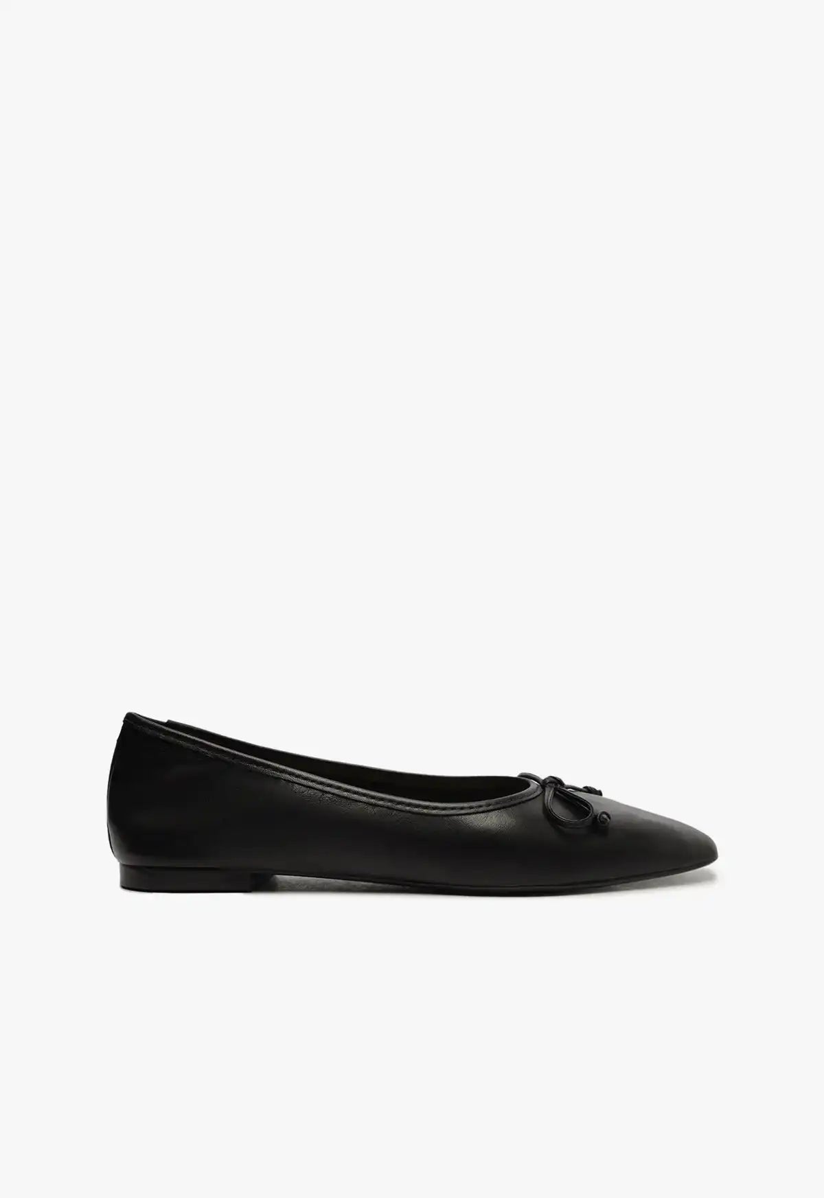 Arissa Black Leather Ballet Flat
