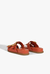 Olga Orange Leather Sporty Sandal