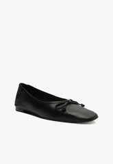 Arissa Black Leather Ballet Flat