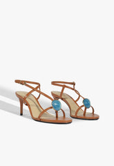 Azure Mid Embellished Leather Sandal