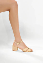 Keefa Mid Block Leather Sandal