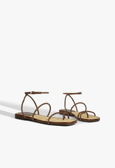 Kaya Brown Leather Flat Sandal