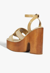 Rita Cutout Linen Sandal