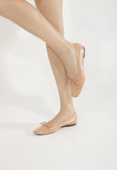Arissa Beige Leather Ballet Flat