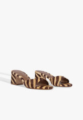 Harriet Mid Mule Animal Print Leather Sandal