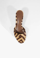 Harriet Mid Mule Animal Print Leather Sandal