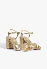 Keefa Raffia High Block Sandal