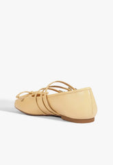 Arissa Beige Leather Ballet Flat