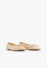 Arissa Beige Leather Ballet Flat