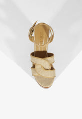 Rita Cutout Linen Sandal