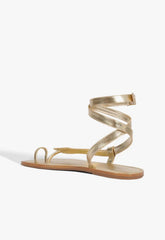 Cleo Metallic Leather Flat Sandal