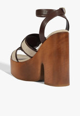 Rita Cutout Linen Sandal