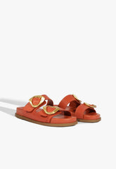 Olga Orange Leather Sporty Sandal